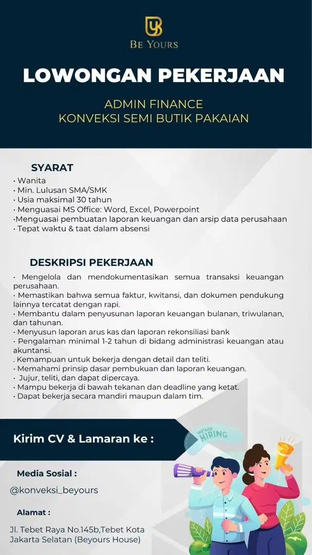 Admin Finance Konveksi