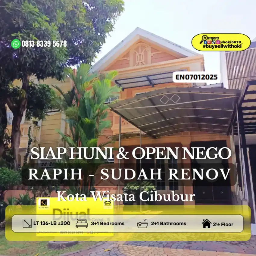 RUMAH KOTA WISATA]CIBUBUR,JAKARTA SELATAN,BSD,DEPOK,BEKASI,BOGOR,TEBET
