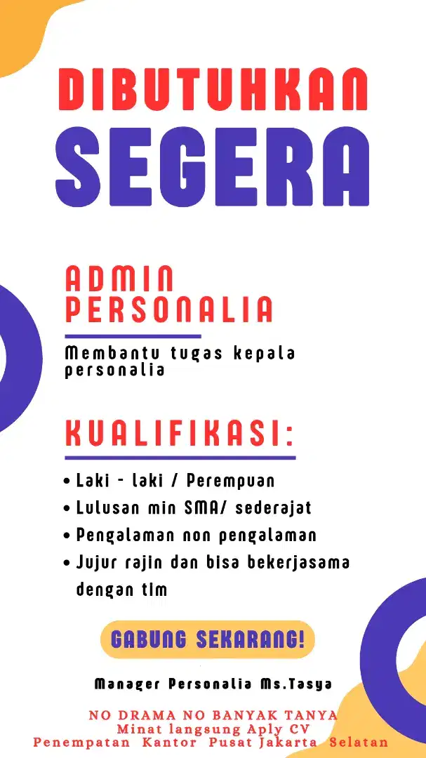 LOKER GRATIS TANPA KONTRAK KERJA DAN PENAHANAN  IJAZAH