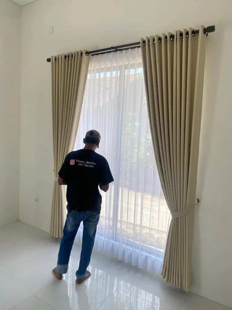 gorden polos korden rumah pintu cendela gordyn minimalis