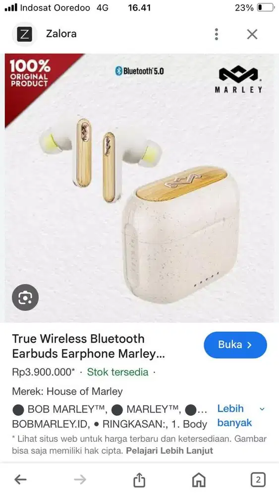 Earbuds - Original Marley headset anc 2 redeption ada bonus