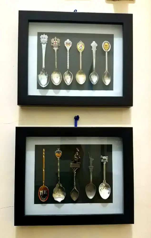 Set Dekorasi hiasan dinding sendok teh luar negeri lawas antik vintage