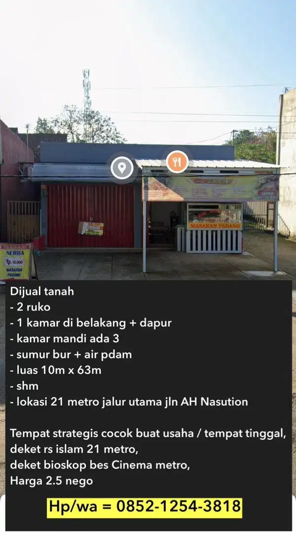 Dijual tanah ruko