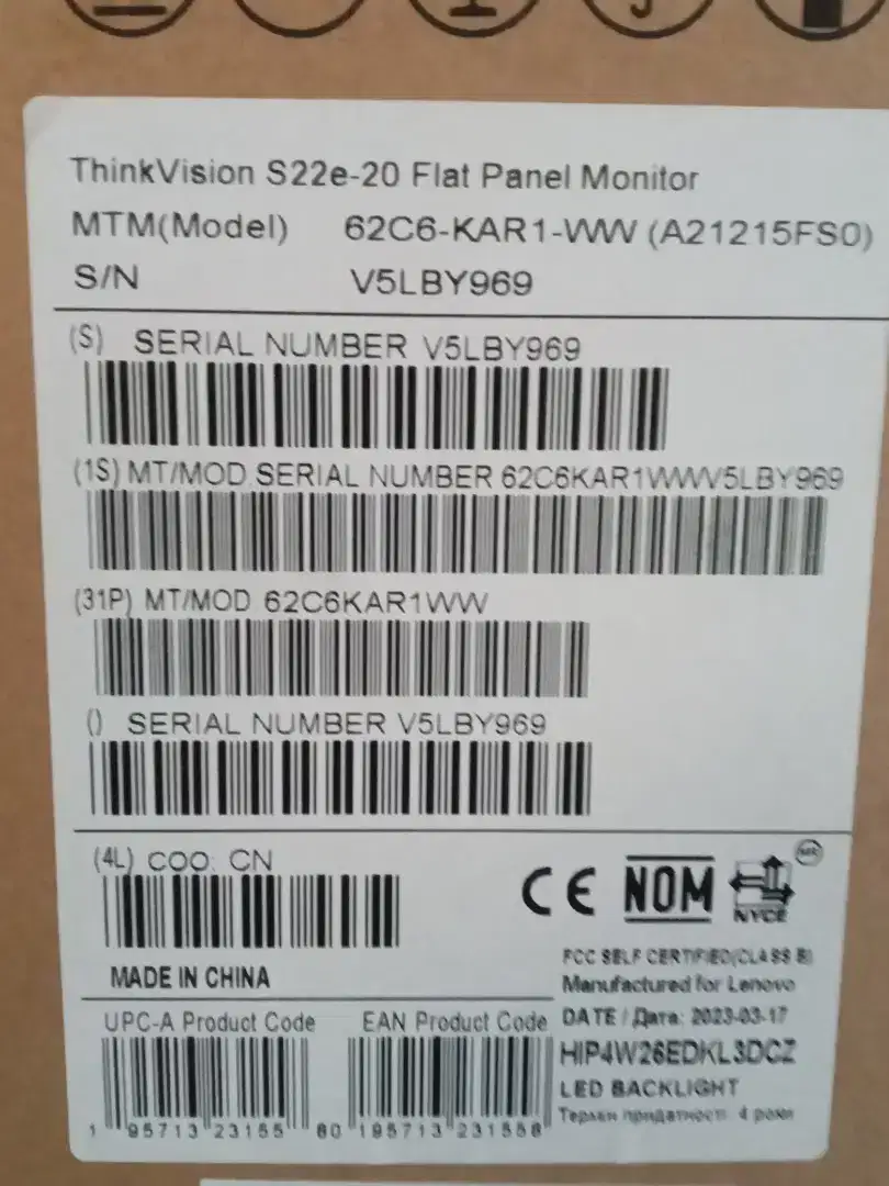 Monitor Lenovo ThinkVision