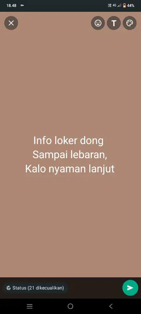 Nyari kerja sampai lebaran kalo nyaman lanjut