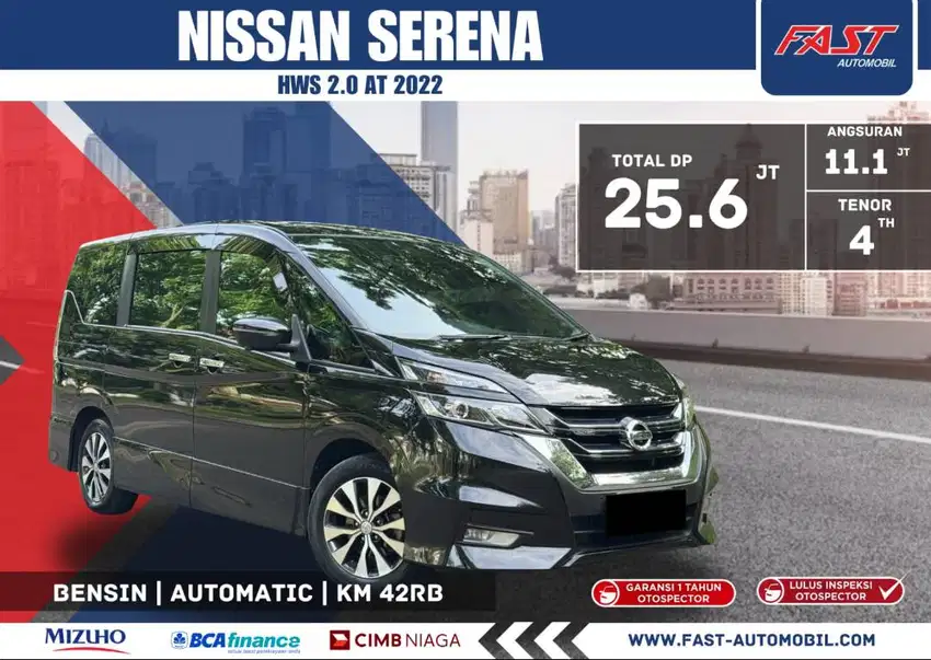 DP 25JT NISSAN SERENA HWS 2022 2.0 AT KM.42RB & PAJAK PANJANG #F7ST