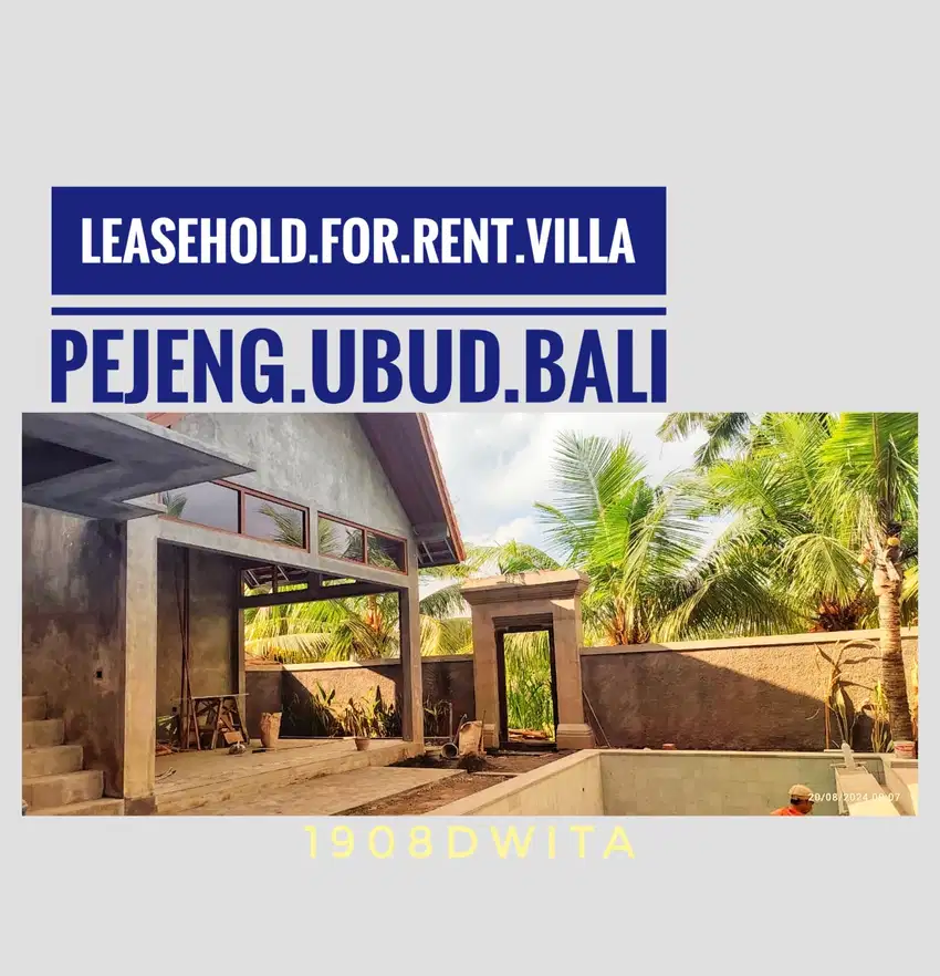 Leasehold For Rent Sewa Villa Pejeng Ubud Bali