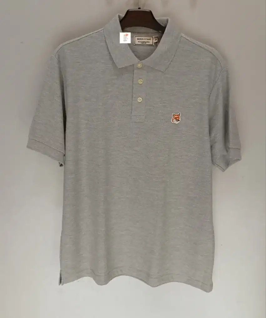 MAISON KITSUNE GREY POLO SHIRT