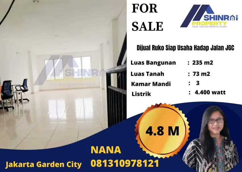 Dijual Ruko The Walk Siap Usaha Hadap Jalan di JGC Jakarta Garden City