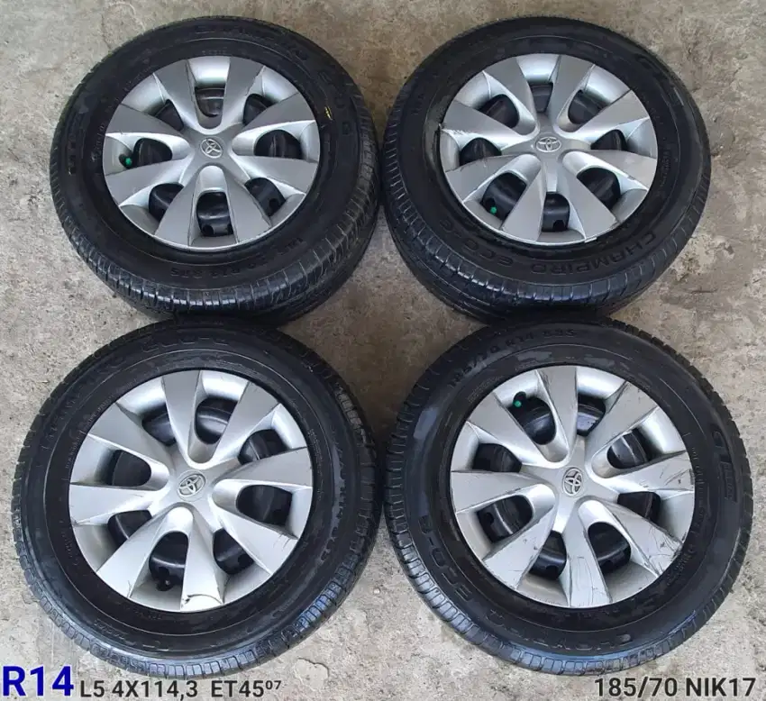 Jual velg + ban kaleng r14 4x114,3 avanza xenia dll