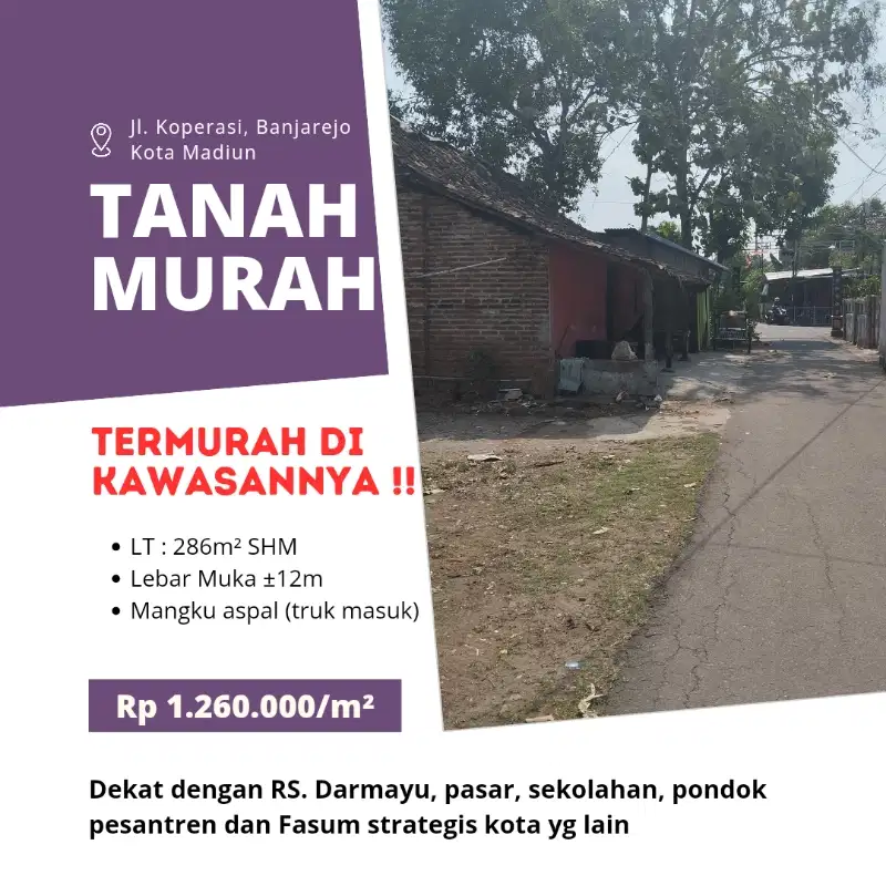 TANAH MURAH di BANJAREJO KOTA MADİUN