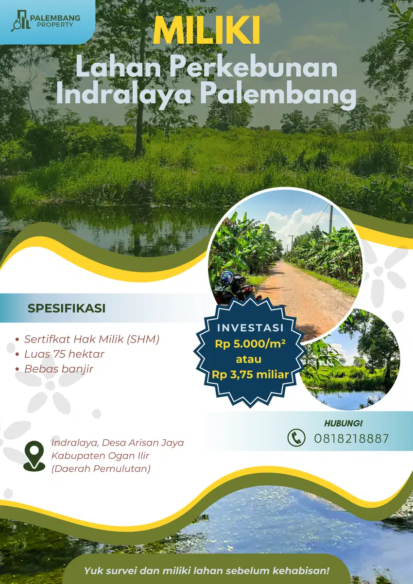 Dijual Tanah Palembang - Perkebunan Indralaya