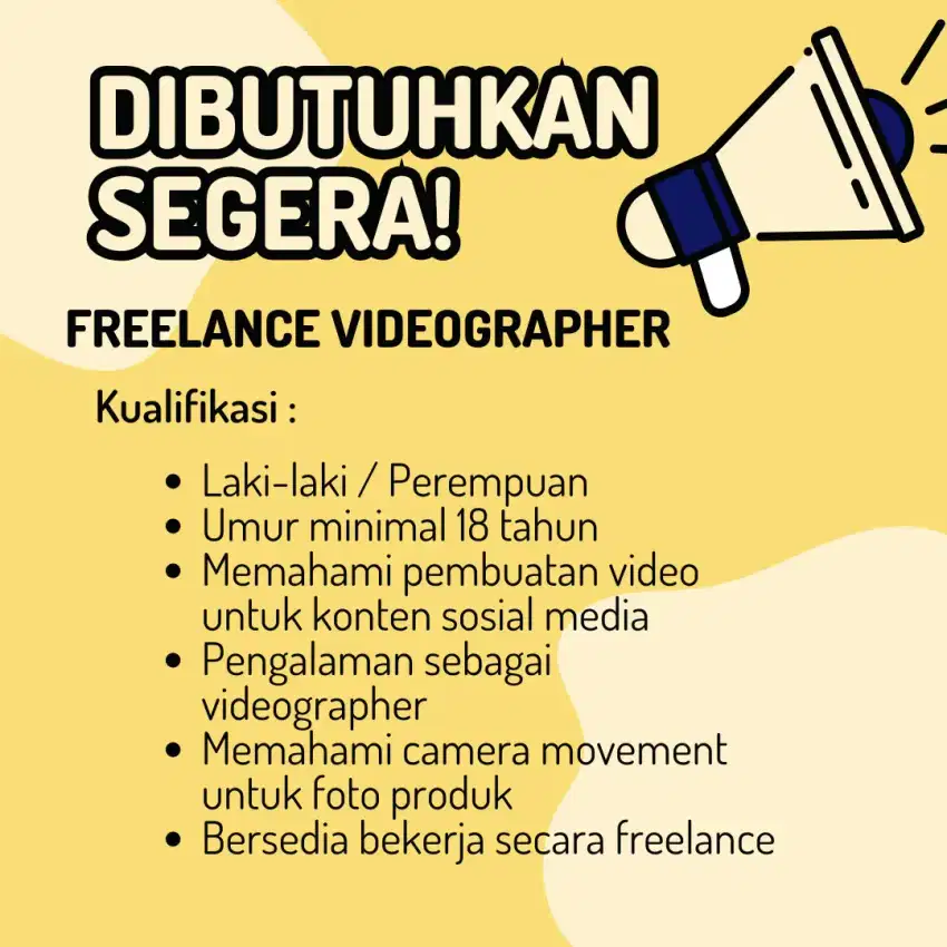 Lowongan Freelance Videographer