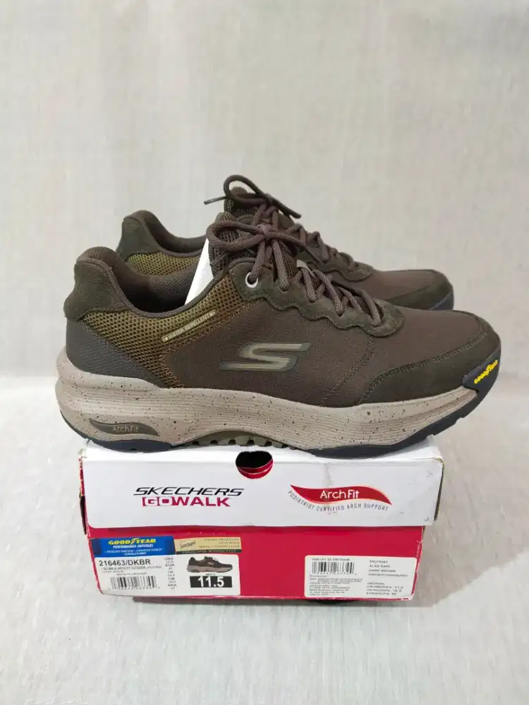 SKECHERS ORIGINAL GO WALK ARCH FIT OUTDOOR DARK BROWN SIZE EU 45