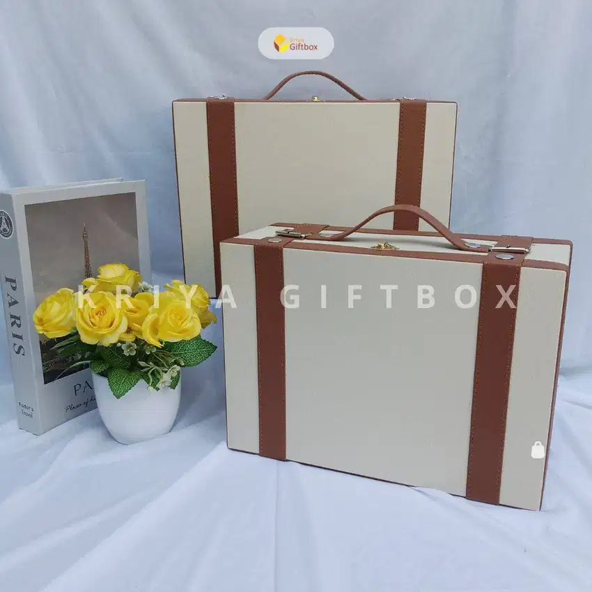 Box Koper Cream List Coklat Tempat Bingkisan Hadiah Ulangtahun Unik