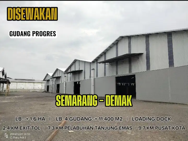 DISEWAKAN GUDANG JL. SEMARANG - DEMAK