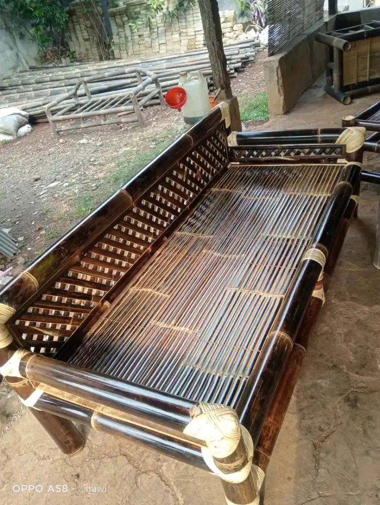 Jual bale bambu kursi bambu hitam asli cod bayar di tempat