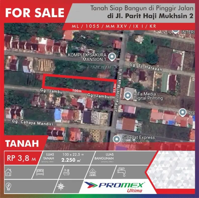 JUAL TANAH SIAP BANGUN PINGGIR JALAN PONTIANAK