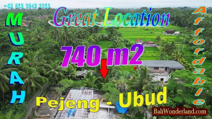 FOR SALE Affordable 740 m2 LAND in Pejeng Ubud