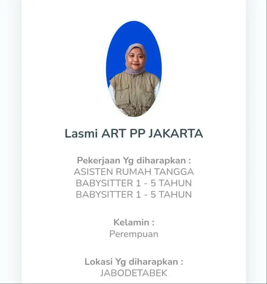 ASISTEN RUMAH TANGGA DAN BABYSITTER BARU LAHIR INAP DAN PP