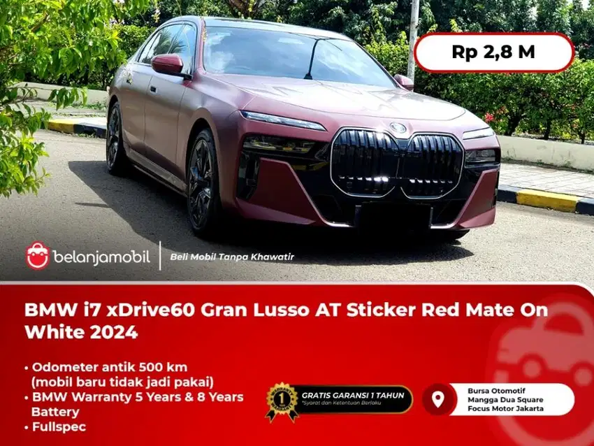 [ KM 500 ] BMW i7 i 7 xDrive60 Gran Lusso AT Sticker Red 2024/2025