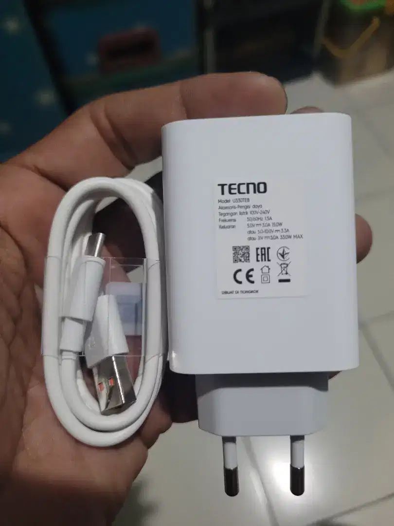 Flash Charger ori cabutan/bawaan tecno pova 45 watt