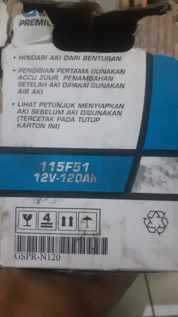 Accu merk GS PREMIUM 115F51 ukuran 12V-120Ah