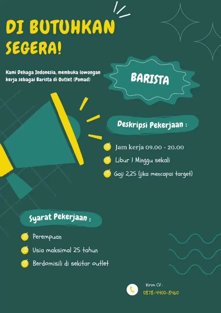 Lowongan pekerjaan barista