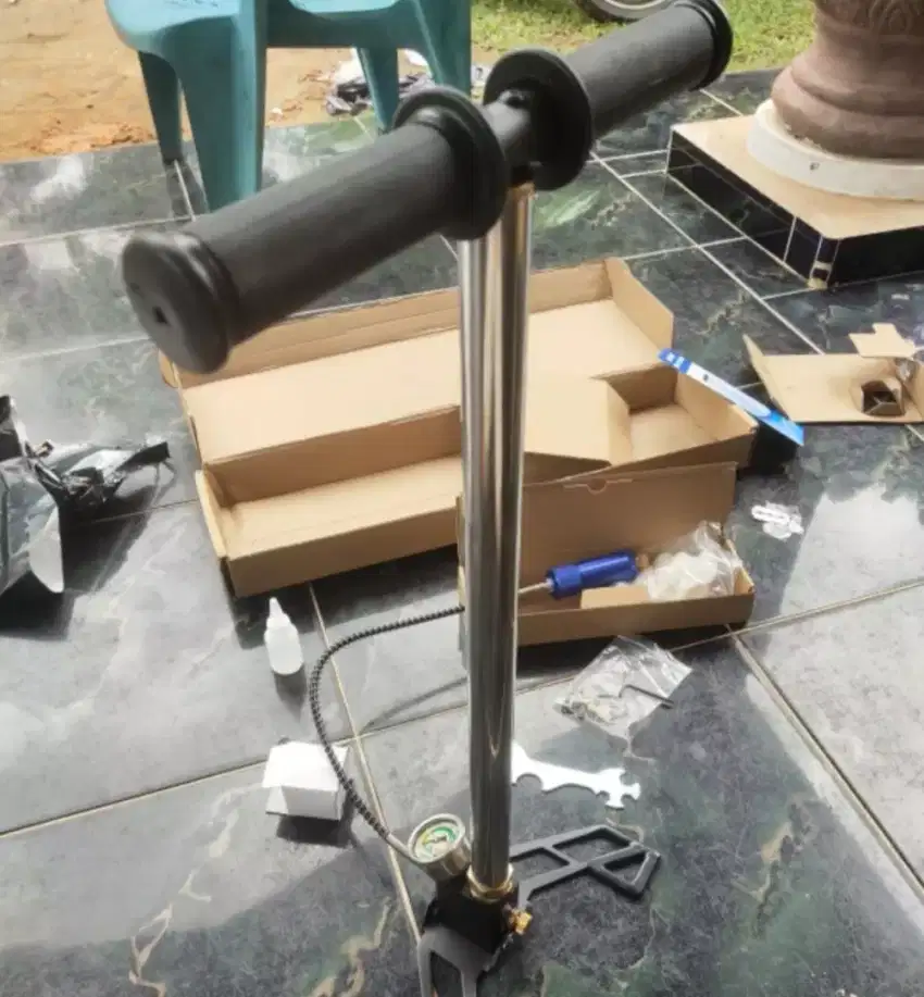 Pompa PCP kaki lipat hand pump airsoft paintball filter dalam 6000 PSI