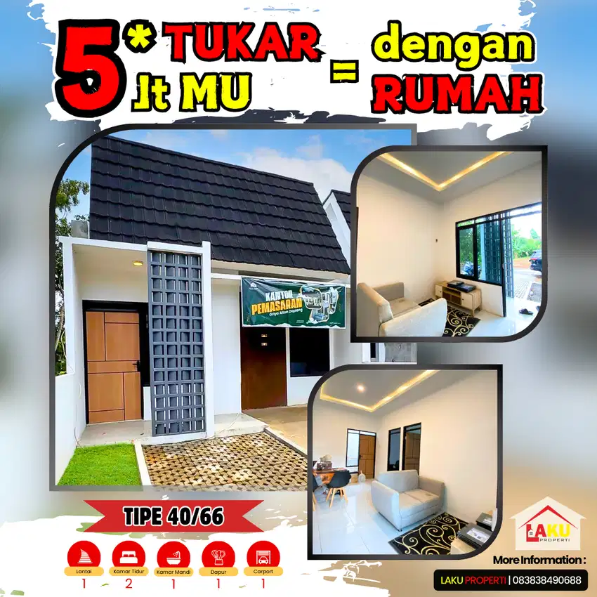 Investasi Menguntungkan Rumah Baru di Belakang Dusun Semilir