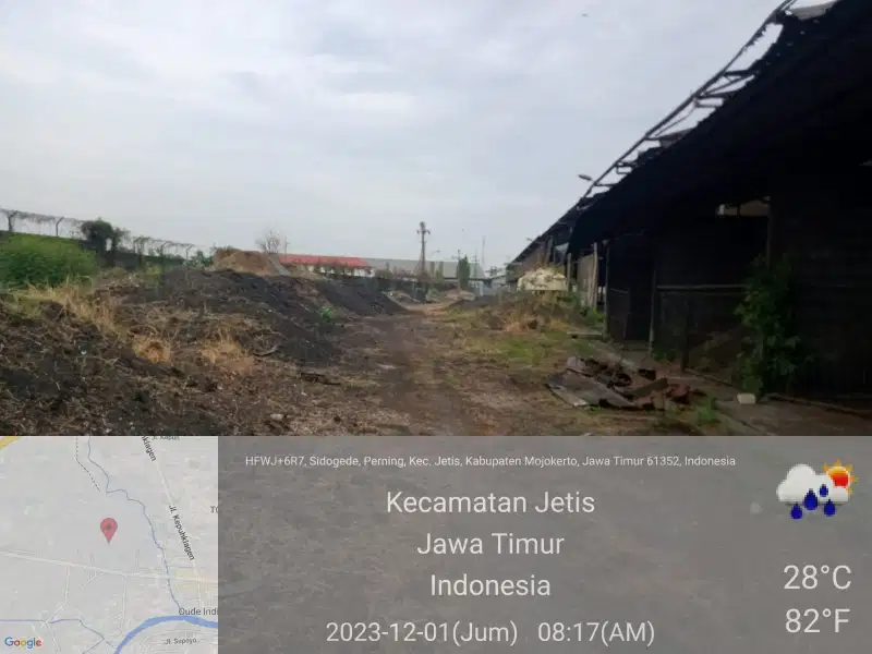 DIJUAL LAHAN BEKAS PABRIK JETIS MOJOKERTO NOL JALAN RAYA