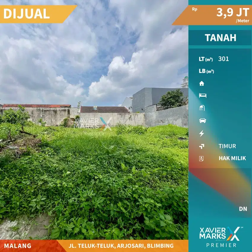 Tanah Kavling Murah di Jalan Teluk-teluk, Arjosari Blimbing Malang