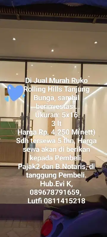 Di Jual Ruko Rolling Hills sambil berinvestasi.