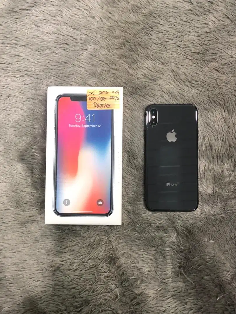 IPhone X 256GB Gray mulus Fullset BH 100% 3Utool 95 Sinyal Permanent