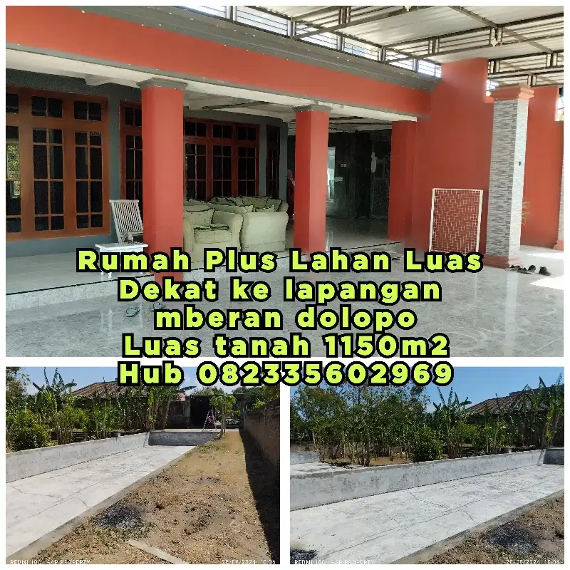 RUMAH DEKAT LAPANGAN MBERAN DOLOPO LAHAN LUAS