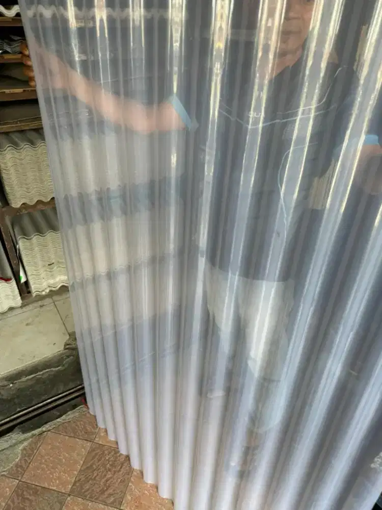 Atap gelombang plastik putih susu 1,5m