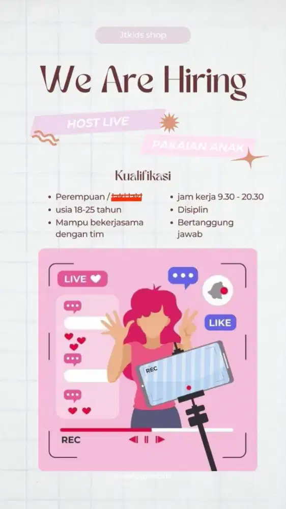 LOWONGAN ADMIN & HOST LIVE DIUTAMAKAN YG BISA LIVE