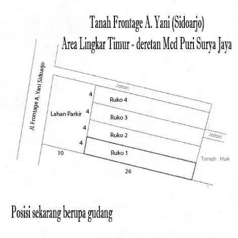 tanah frontage Ahmad yani sidoarjo