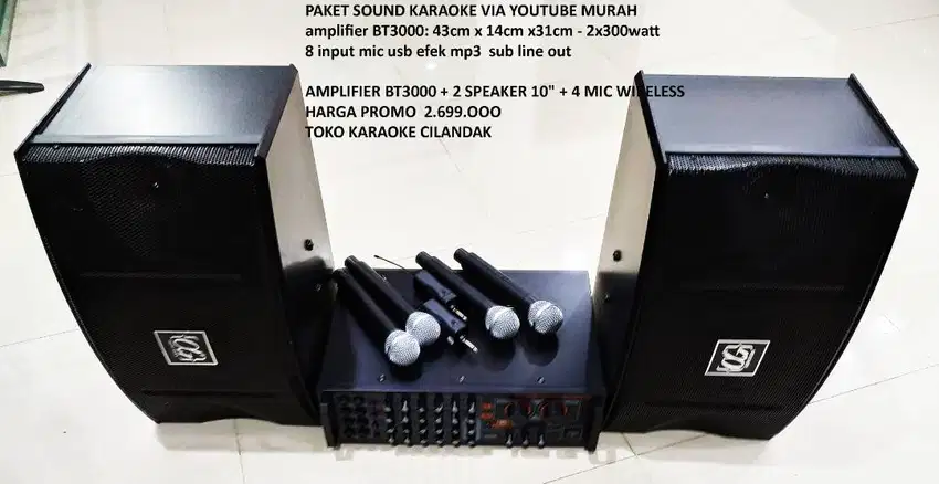 paket sound system 2speaker 10in + 4mic
