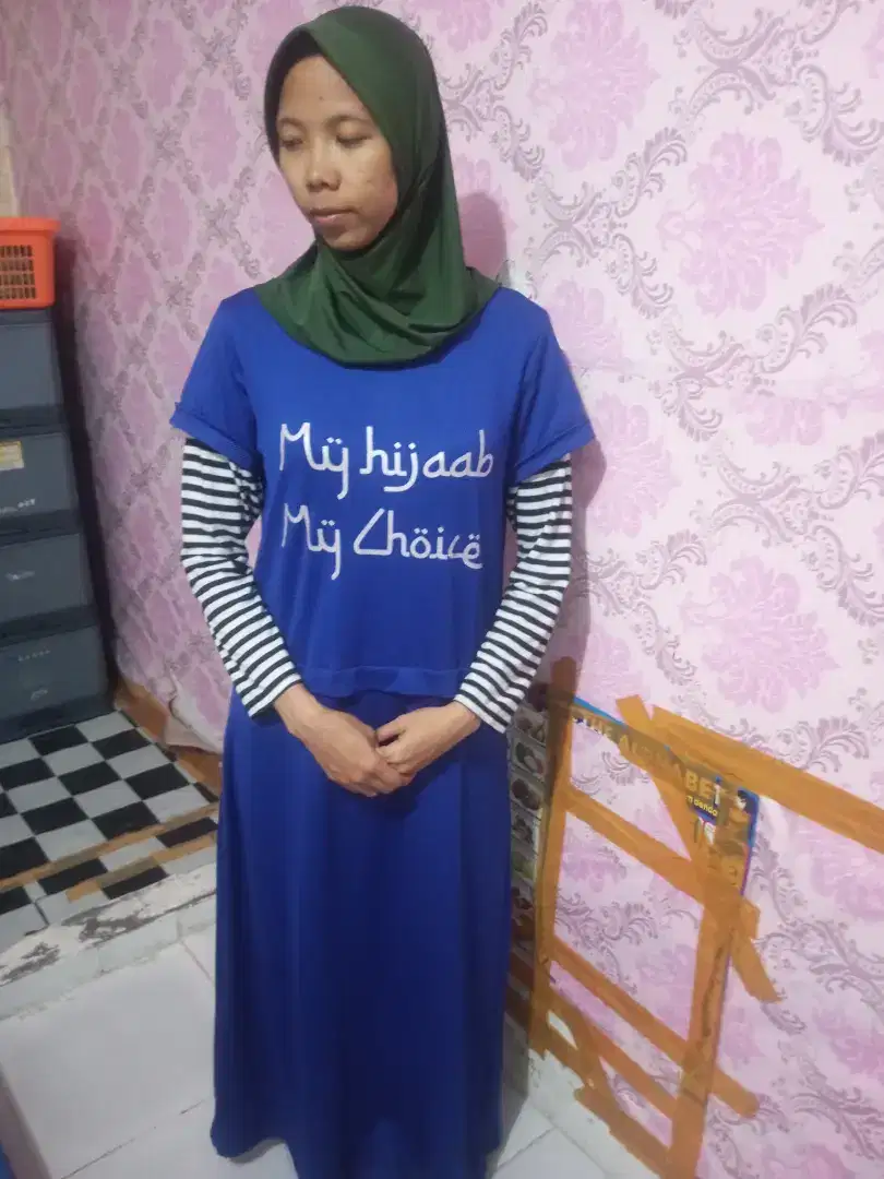 Gamis bahan kaos katun