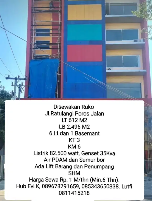 DISEWAKAN RUKO DI POROS JALAN RATULANGI MAKASSAR