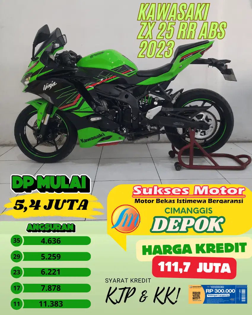 KAWASAKI ZX 25 RR ABS TAHUN 2023 JUAL CEPAT CASH CREDIT TUKER TAMBAH