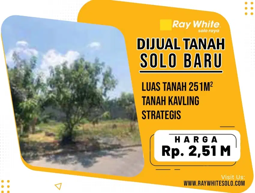 Dijual Tanah Kavling Solo Baru, siap bangun, lokasi premium