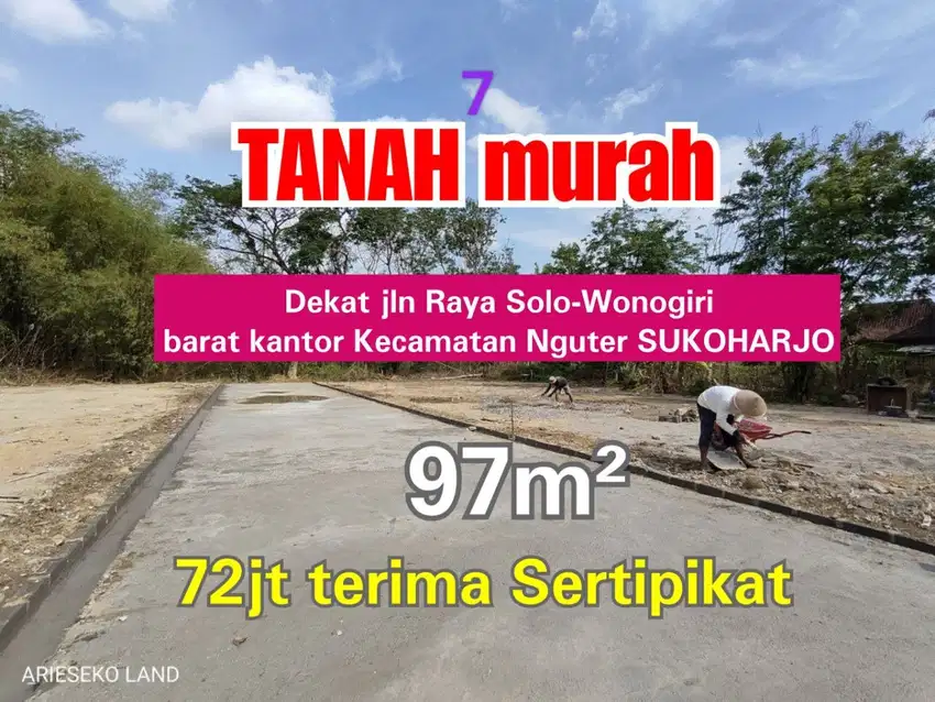 TANAH MURAH DI NGUTER SUKOHARJO DEKAT KECAMATAN