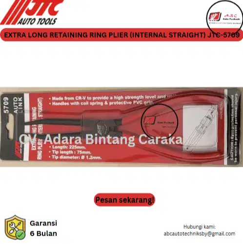 EXTRA LONG RETAINING RING PLIER (INTERNAL STRAIGHT) JTC-5709