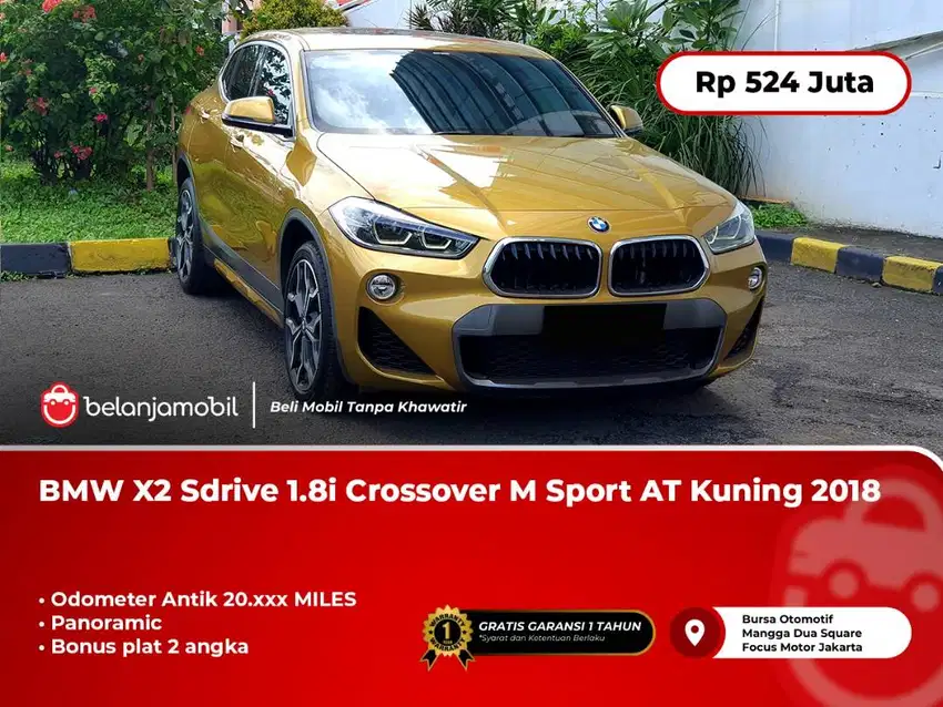 [LOW MILES] BMW X 2 X2 Sdrive 1.8i Crossover M Sport AT Kuning 2018