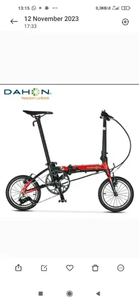 Sepeda lipat Dahon K3 Jarang Pakai