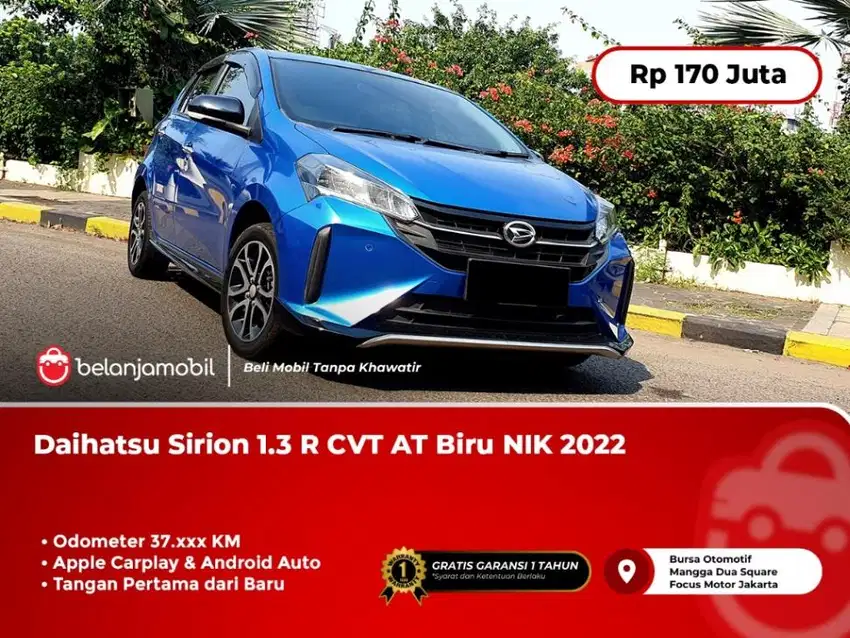 [ PAJAK 11-2025 ] Daihatsu Sirion 1.3 R CVT AT Biru 2022/2023