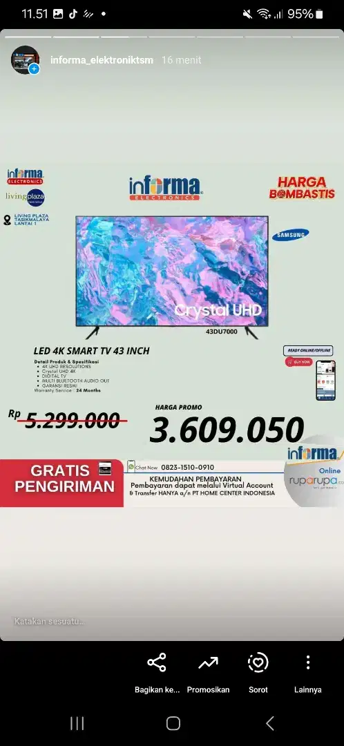 PROMO TELEVISI HARGA BOMBASTIS