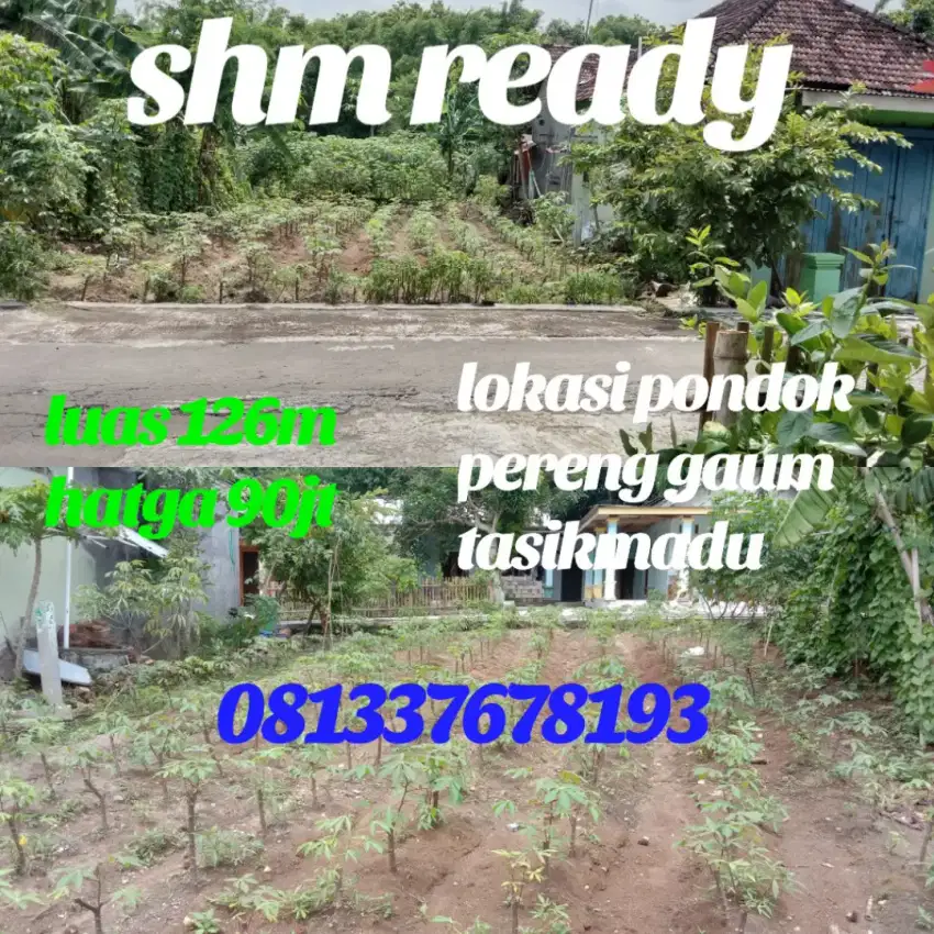 Tanah pekarangan shm ready